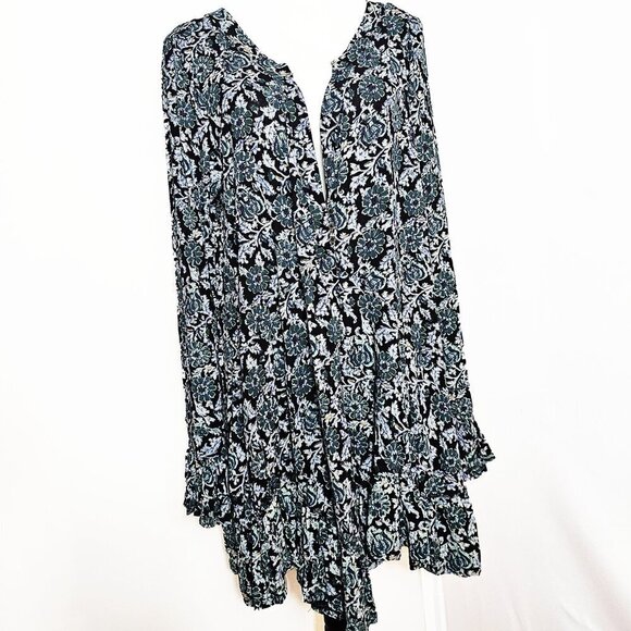 Free People Olivia Deep Sea Combo Mini Dress - Picture 1 of 5